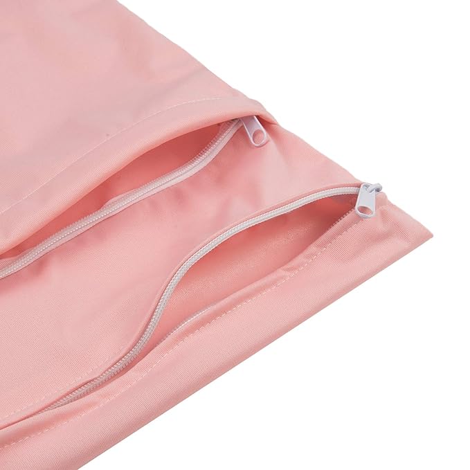 ALVABABY 2pcs Cloth Diaper Wet Dry Bags Waterproof Reusable with Two Zippered Pockets Travel Beach Pool Daycare Soiled Baby Items Yoga Gym Bag for Swimsuits or Wet Clothes L-B1929