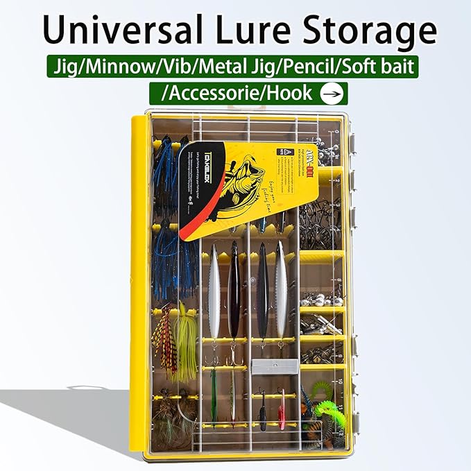 Deluxe Fishing Tackle Box, Waterproof 3600 & 3700 Terminal Tackle Trays, Organizer Includes 2 Type Dividers, Multi-purpose and All-in-one Tackle Storage (3700-2 universal 2 pack)