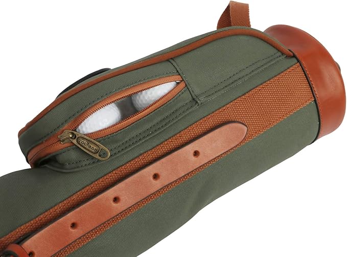 Tourbon Vintage Golf Club Carry Bags Travel Case - Canvas and Leather