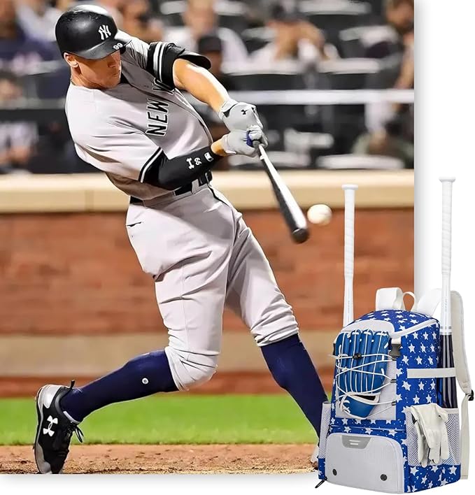 Baseball Bag for Youth and Adult, Softball Backpack 40L Large Capacity, Bat Backpack with Shoes Compartment and Hidden Helmet Holder