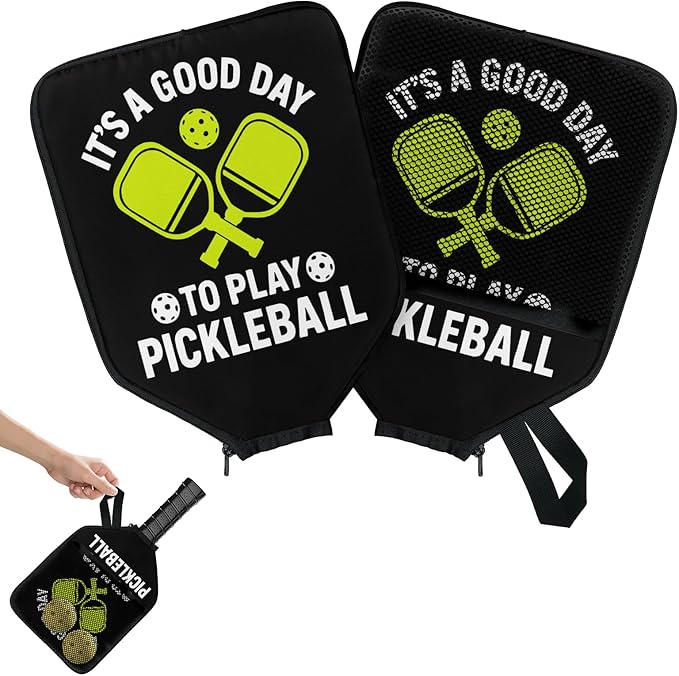 2PCS Pickleball Paddle Covers Case - Elongated Protective Paddle Case for Rackets Zipper Racket Sleeve with Mesh Pocket Protective Bag,Pickleball Accessories