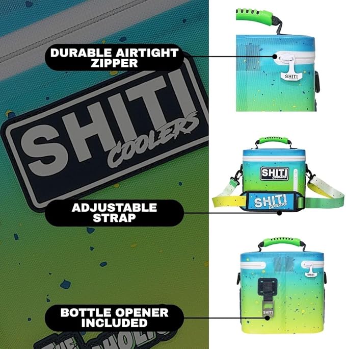 SHITI Coolers Cooler for Camping, Travel, Beach, Soft Lunch Box for Food, Drinks & Ice, Portable, Waterproof 24 Hr Insulated Bag with Shoulder Straps, Customizable