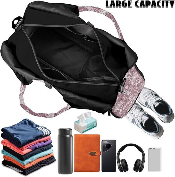 ZCFYGDX Yoga Gym Bag with Removable Adjustable Shoulder Strap, Shoe Compartment & Top Yoga Mat Holder 17.72x8.66x9.84in
