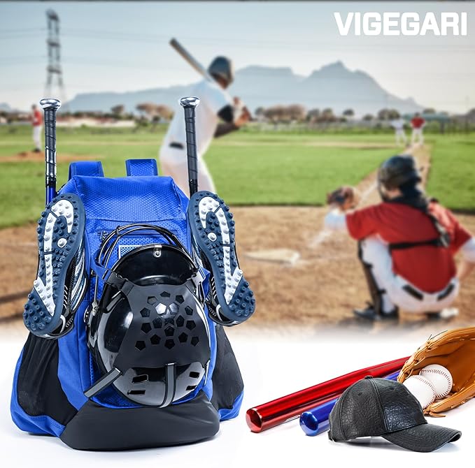| Baseball Bag Softball Bat Bag, Double-layer Baseball Backpack Adult with Gear Klip To Hold Baseball Glove, Baseball Essential Gear, Youth Baseball Bag for Boys, Girls, Baseball Accessories