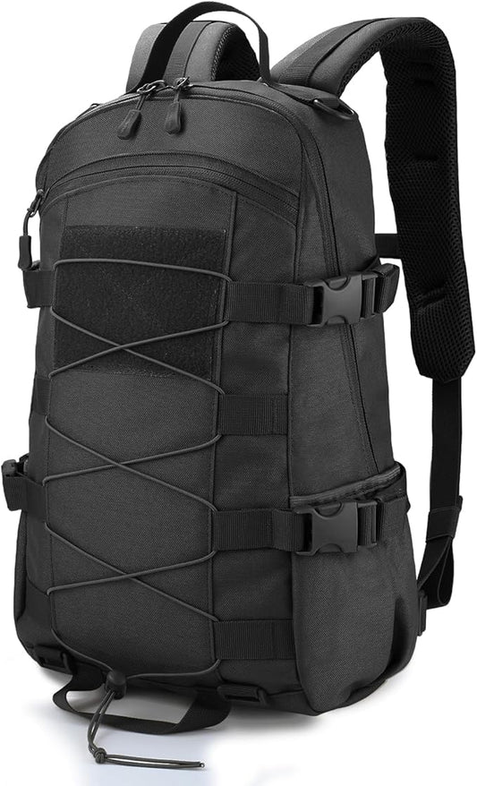 25L Hiking Backpack Small Tactical Backpack Daypack Camping Trekking Hunting Molle Pack for Men Women, Black