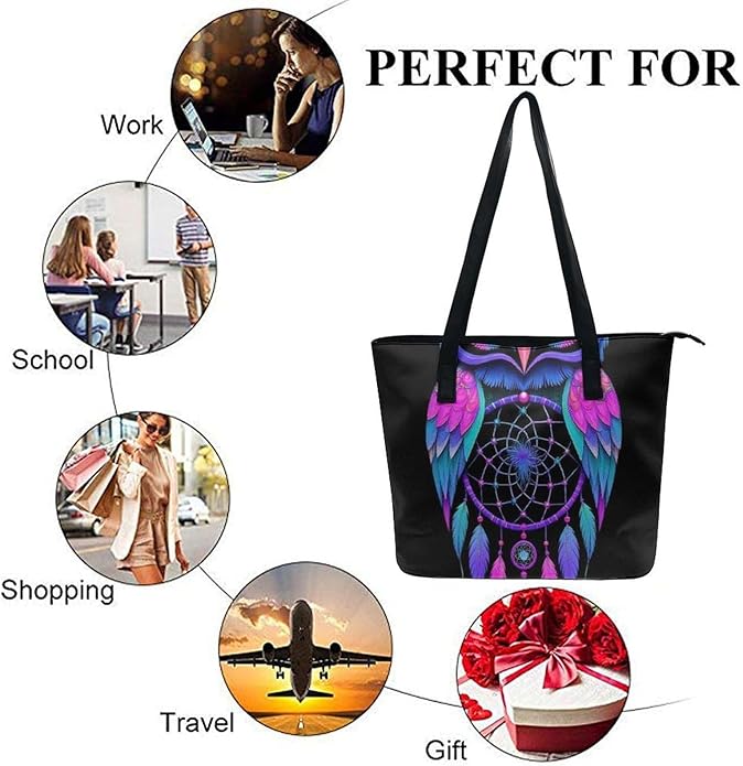 Big Shoulder Commuter Bag Work Tote Bag Handbag With Zipper For Women And Men