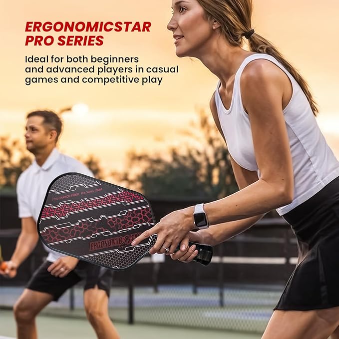 Pickleball Paddles Set,T700 Carbon Fiber Light Weight 16MM Pickleball Rackets with Balls and Grip Tapes Bag for Beginner to Advanced Elite Series