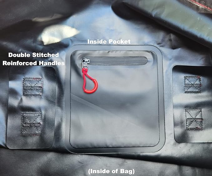 Motorcycle Waterproof Duffel Bag With Tie Down Straps, Marine Grade (120 Liter/31.7 Gallon, Rocky Series, Black)