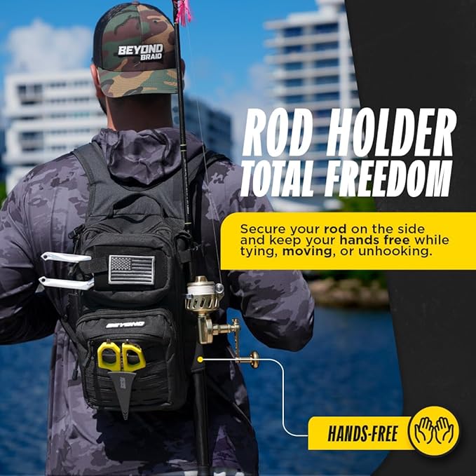 Beyond Fishing Tackle Backpack- The Voyager Tactical Fishing Storage Bag - Lightweight & Compact Bag For Fishing