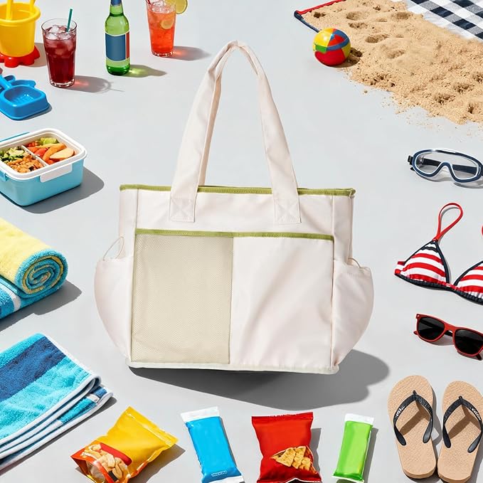 Odoland Soft Cooler Bag, Collapsible Leakproof Insulated Cooler Bag with Multi-Pocket Design, Portable Soft Side Cooler Backpack for Beach, Picnic, Camping, Travel and Daily Use for Women