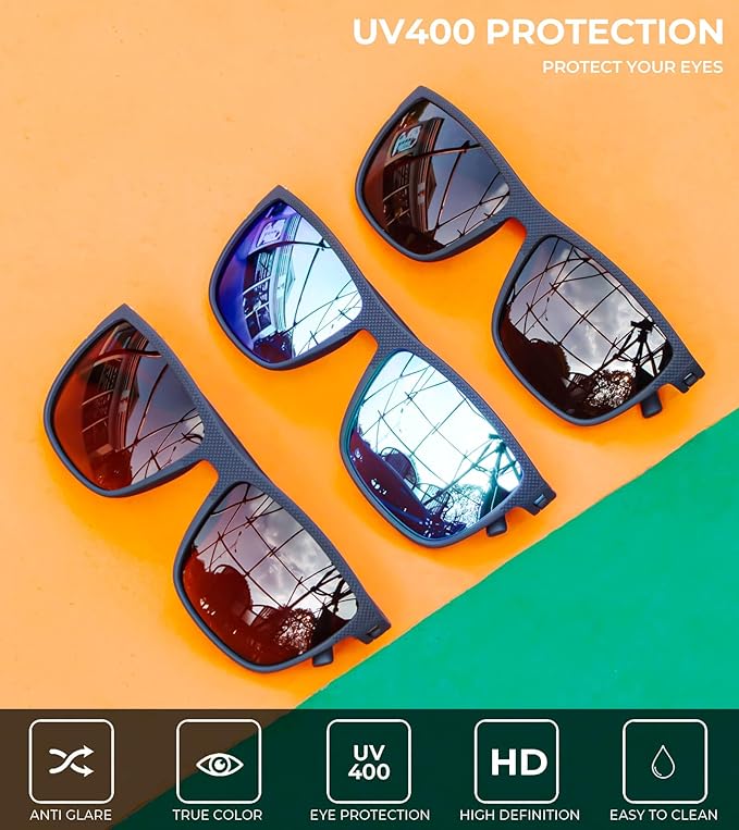 KALIYADI Polarized Sunglasses for Men, Lightweight Sun Glasses with UV Protection for Driving Fishing Golf