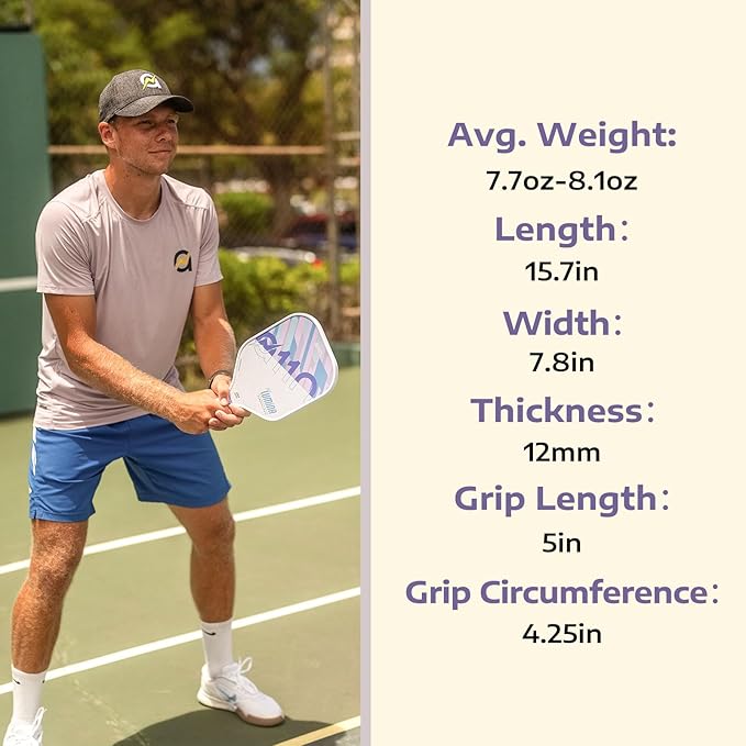 A11N Pickleball Paddles Set of 4 Fiberglass Surface Rackets with 4 Balls and a Bag for Beginners - USAPA Approved, Green & Purple