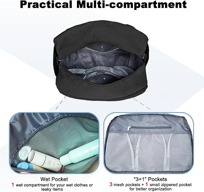 18" Small Carry on Bags for Airplanes with Laptop & Wet Compartment Underseat for Spirit Airlines Personal Item Travel Bag 18x14x8 in Duffle Gym Bag for Women Men