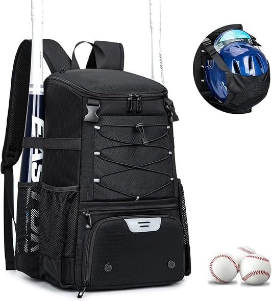 Baseball Bag for Youth and Adult, Softball Backpack 40L Large Capacity, Bat Backpack with Shoes Compartment and Hidden Helmet Holder