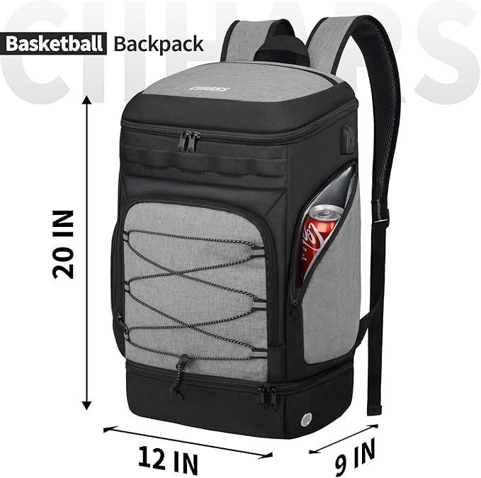 Basketball Backpack Bag Large Sports Bag with Separate Ball holder & Shoes compartment, Best for Basketball, Soccer,Volleyball,Gym