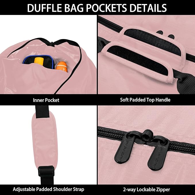 105L Extra Large Duffel Bag, 32.5 inch Travel Duffel Bag lightweight Luggage Bag-Pink