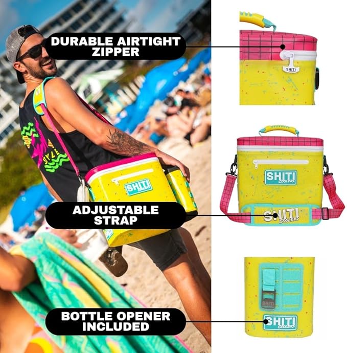 SHITI Coolers Cooler for Camping, Travel, Beach, Soft Lunch Box for Food, Drinks & Ice, Portable, Waterproof 24 Hr Insulated Bag with Shoulder Straps, Customizable