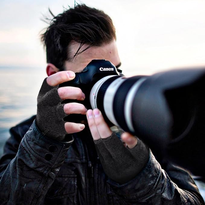 Palmyth Wool Fingerless Fishing Gloves - Warm for Men & Women: Cold Weather Fly Fishing, Ice Fishing, Photography & Hunting