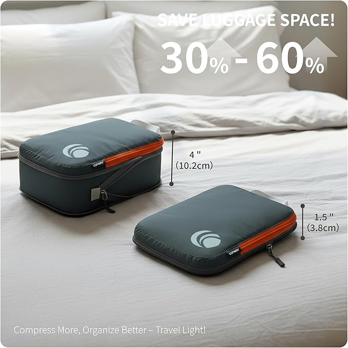 Cipway Compression Packing Cubes Set, Ultralight Expandable Travel Packing Organizers for Carry on Luggage (Grey 6pcs)