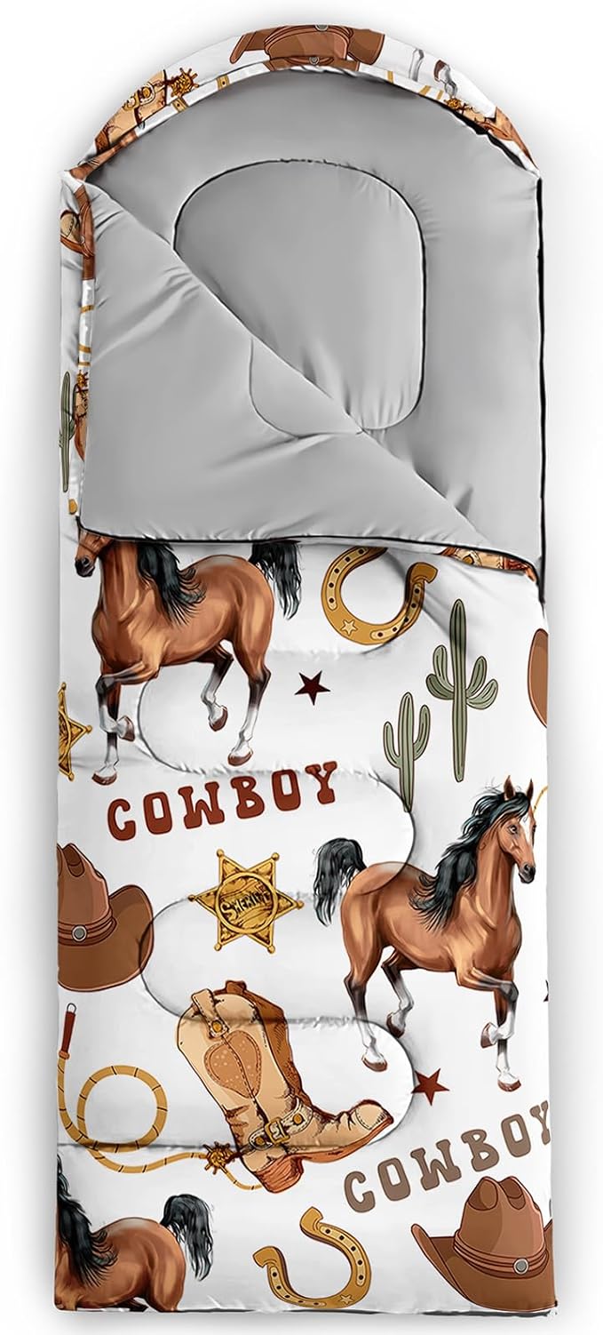 Galaxy Wolf Camping Sleeping Bags Warm & Cool Weather Waterproof Backpacking Blue Purple Starry Sky Sleeping Bag All Seasons Camping, for Adult Kids Boy Girls Camping Gear Equipment, Traveling