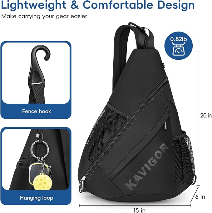 2025 Pickleball Sling Bag, Convertible Ultra-Light Backpack with Skin-Soft Fabric & Wet/Dry Pocket, Fits 4 Paddles + Gear
