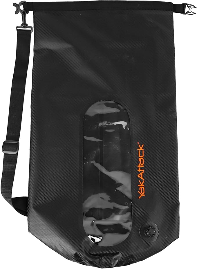 YakAttack 30L Roll-Top Drybag with Air Valve - Black Carbon | Heavy Duty Waterproof Dry Bag for Kayaking, Boating, Camping & Paddleboarding | Large Marine Drybag for Gear Protection & Storage