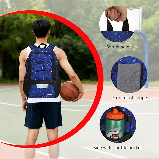 Goloni Basketball Backpack,Large Sports Bag with Ball Compartment & Shoe Compartment,Basketball Bag Fit Volleyball, soccer,Gym