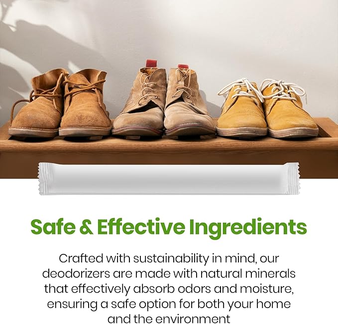 (4-Pack) Calvana Shoe Deodorizer, Refill Bags Compatible with GloveStix & StankStix, Odor Eliminator for Hockey & Lacrosse Gloves, Boxing & Soccer Gear, Gym Bags & Sports Equipment, Up to 6 Months