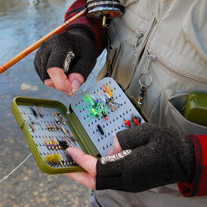 Palmyth Wool Fingerless Fishing Gloves - Warm for Men & Women: Cold Weather Fly Fishing, Ice Fishing, Photography & Hunting