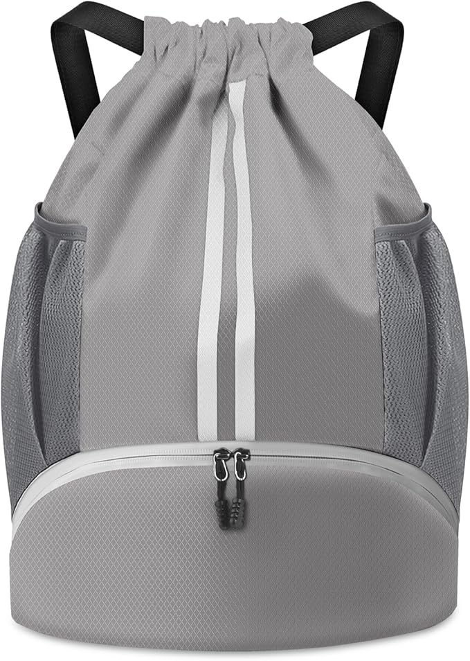 BROTOU Soccer Bags, Football Backpack, Volleyball Bag, Drawstring Backpack with Ball and Shoe Compartment, Football bags for Equipment Swim Gym Bag