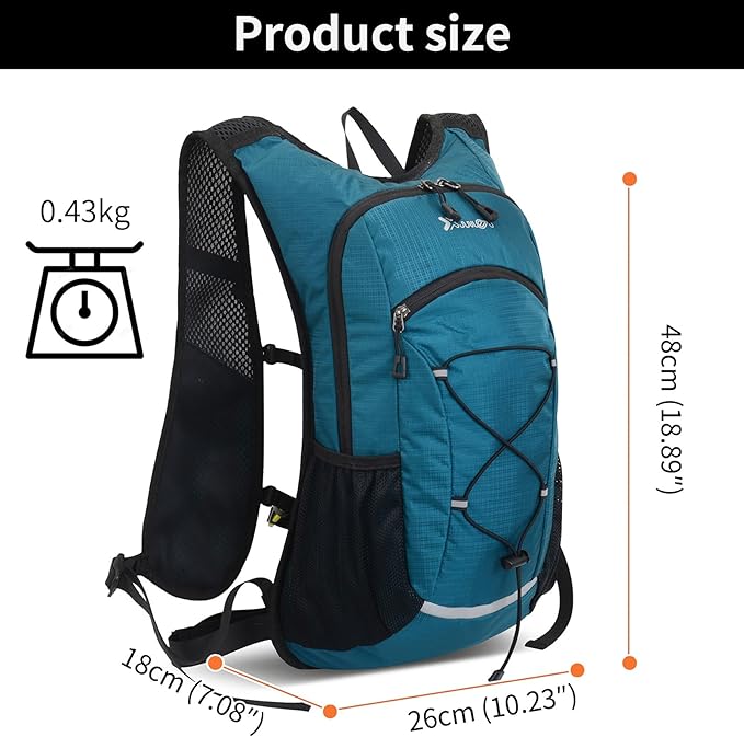 BiYiYun 15L Small Hiking Backpack Lightweight Hydration Backpack for Men Women, Warterproof Hiking Daypack for Travel Cycling