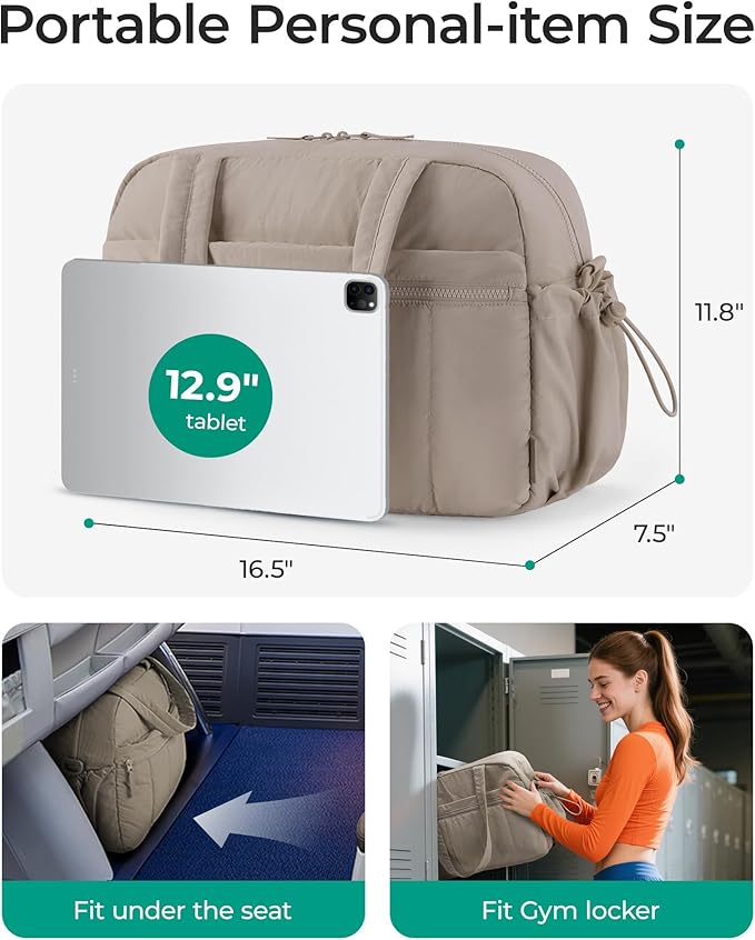 BAGSMART Gym Bag for Women, Duffle Bag for Travel with Wet Pocket, Lightweight Carry on Weekender Duffel, Water Resistant