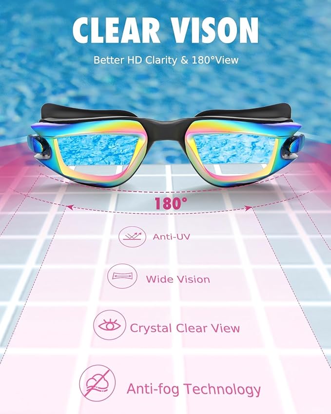 Aegend Swim Goggles - Kids Swimming Goggles for 3-14 Boys Girls Youth No Leaking Clear Vision