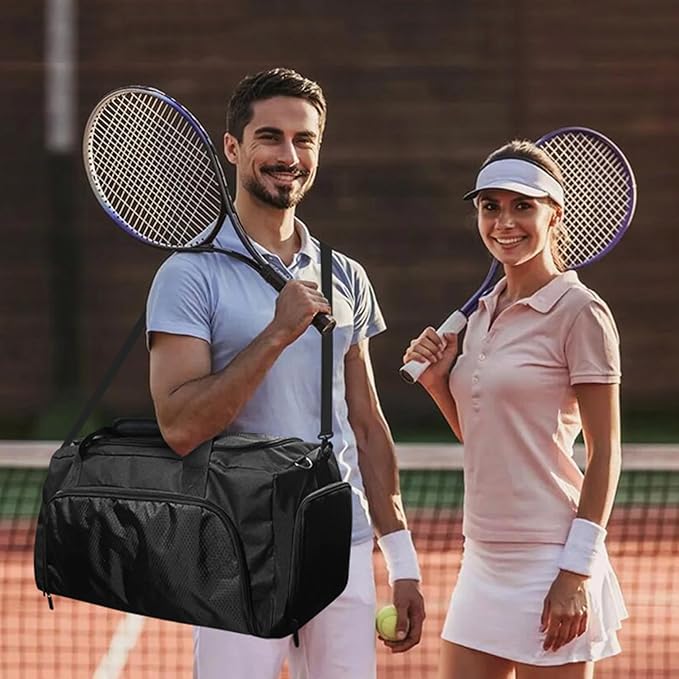 Gym Sports Duffle Bag for Men, Athletic Workout Bag, 20" Medium Duffel Bag with Wet Pocket & Shoe Compartment Black