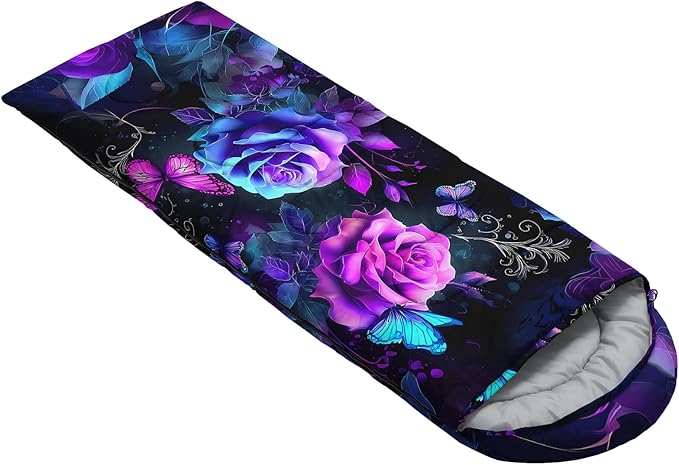 QOOMO Camping Sleeping Bags,3 Season Warm & Cool Weather,Lightweight,Waterproof Sleeping Bags for Adults & Kids,Traveling,and Outdoors,Camping Gear Equipment