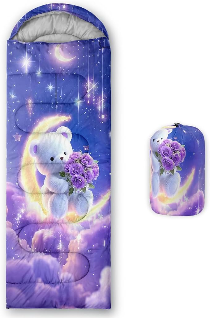 QOOMO Camping Sleeping Bags,3 Season Warm & Cool Weather,Lightweight,Waterproof Sleeping Bags for Adults & Kids,Traveling,and Outdoors,Camping Gear Equipment