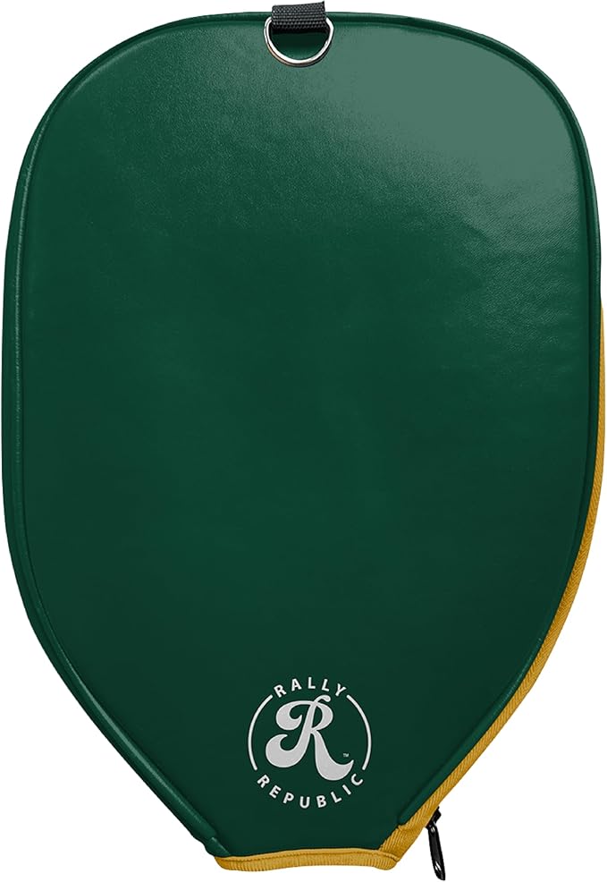 Officially Licensed Collegiate Pickleball Paddle Cover - Lightweight PU Leather Material - Durable Foam Interior Protection with Zippered Closure - Fits Most Paddles on the Market