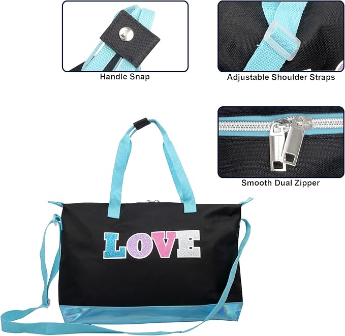 Garment Dance Shoulder Bags for Girls, Teen Dancers, Costumes, Boys | Holographic Glitter Dance Bag for Kids