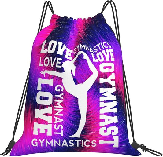 Braytow Gymnastics Drawstring Backpack Gym String Bag Drawstring Sackpack Sport For Womens Mens
