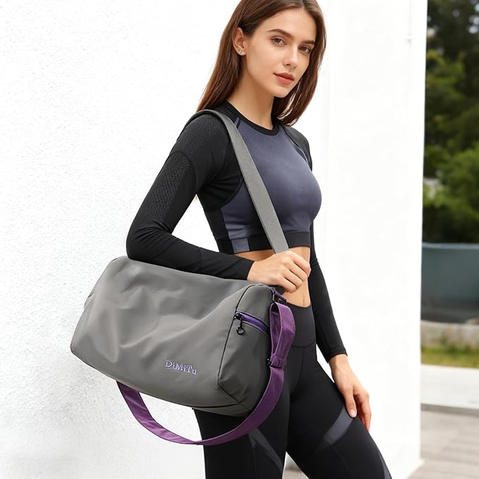 Small Gym Bag for Women Sports Duffel Bag with Shoes Compartment, Waterproof Travel Duffel Bag Carry on Bag Overnight Bag Weekender Bags for Workout Swimming Yoga Dance
