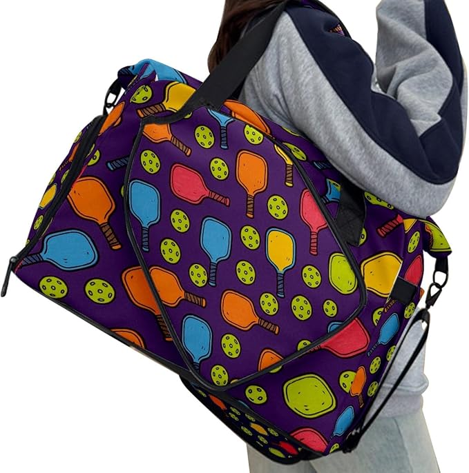 Vibrant Sports Multi Gym Bag for Women & Tennis Bag, Large Sports Duffel Bag Waterproof with Ventilated Shoe Compartment & Front Racket Sleeve, Lightweight Travel Weekender Overnight Bag