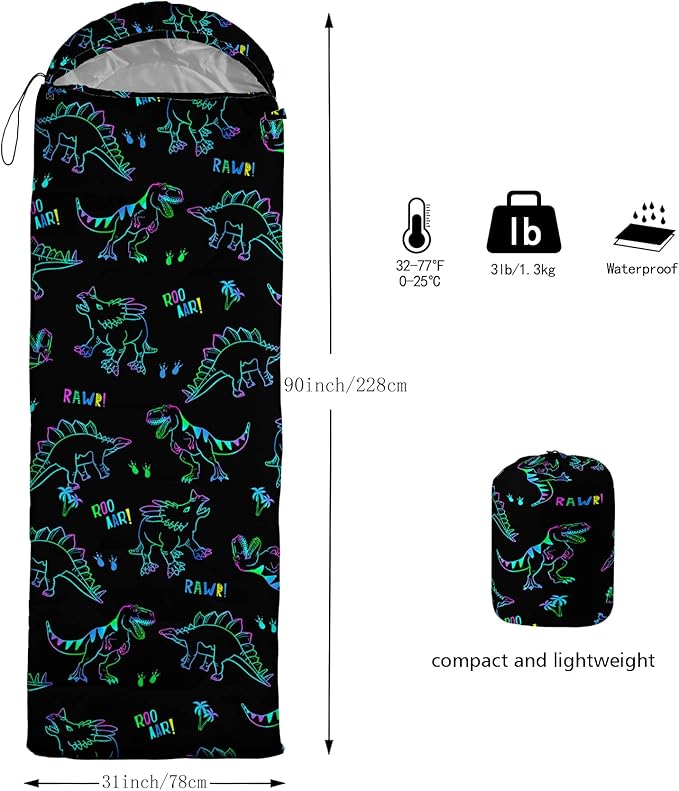 QOOMO Camping Sleeping Bags,3 Season Warm & Cool Weather,Lightweight,Waterproof Sleeping Bags for Adults & Kids,Traveling,and Outdoors,Camping Gear Equipment