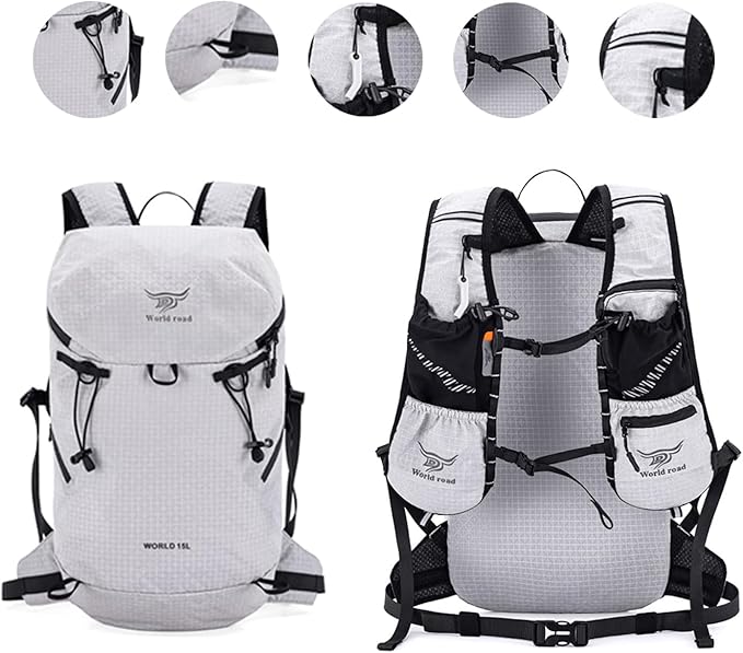 15L Hydration Backpack with 2L Water Bladder Water Backpack for Women, , Lightweight & Comfortable Running Vest for Running, Hiking, Cycling, Climbing, Camping, Biking,Rave