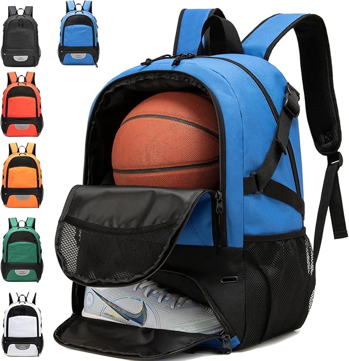 Basketball Bag Backpack, Large Capacity Sports Equipment Bags for Basketball, Soccer, and Volleyball.