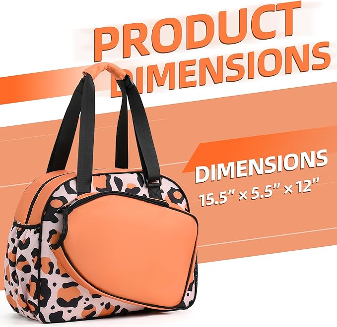 Boulder Bee Pickleball Bags, Premium Pickleball Tote Bag for Girls, Women’s Hand/Shoulder Gym Bag w Water Bottle Holder, with Pickleball Racquet/Paddle Holder