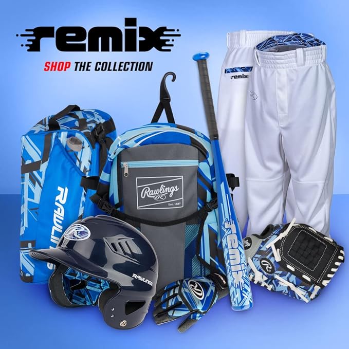 Rawlings | REMIX Backpack Equipment Bag | T-Ball & Youth Baseball / Softball | Royal