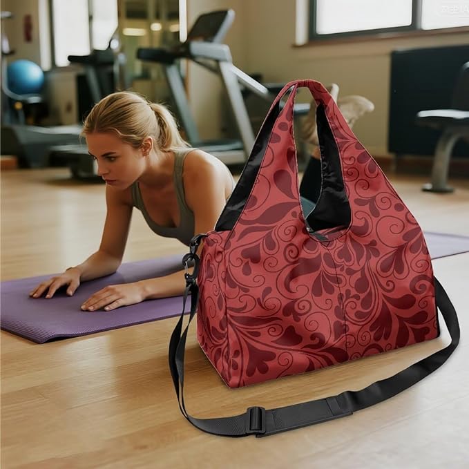 ZCFYGDX Yoga Gym Bag with Removable Adjustable Shoulder Strap, Shoe Compartment & Top Yoga Mat Holder 17.72x8.66x9.84in