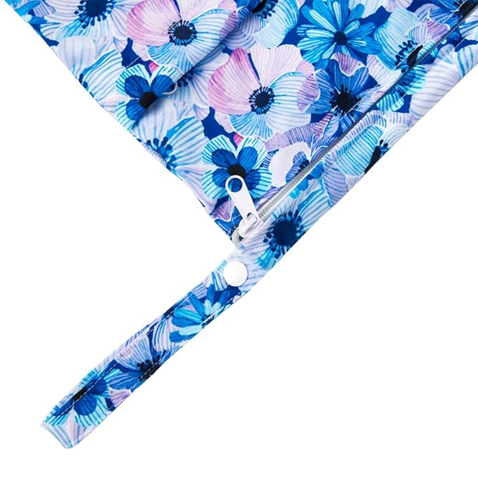 ALVABABY 2pcs Cloth Diaper Wet Dry Bags Waterproof Reusable with Two Zippered Pockets Travel Beach Pool Daycare Soiled Baby Items Yoga Gym Bag for Swimsuits or Wet Clothes L41104