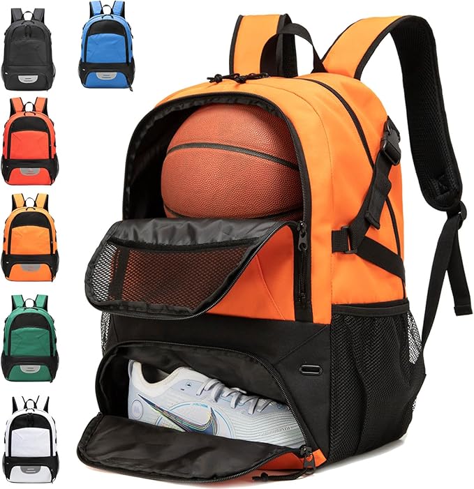 Basketball Bag Backpack, Large Capacity Sports Equipment Bags for Basketball, Soccer, and Volleyball.
