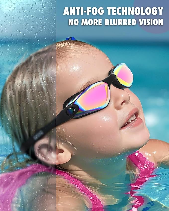 Aegend Swim Goggles - Kids Swimming Goggles for 3-14 Boys Girls Youth No Leaking Clear Vision
